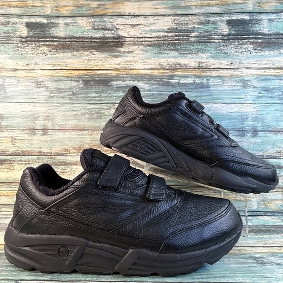 Brooks Addiction Walking Shoes Mens 13 Black Leather Hook & Loop Casual Sneaker main image 5